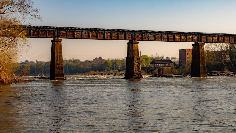 Railroad Bridge over the Chattahoochee River in Phenix City Alabama
