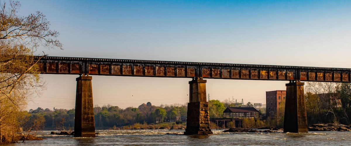 Railroad Bridge over the Chattahoochee River in Phenix City Alabama