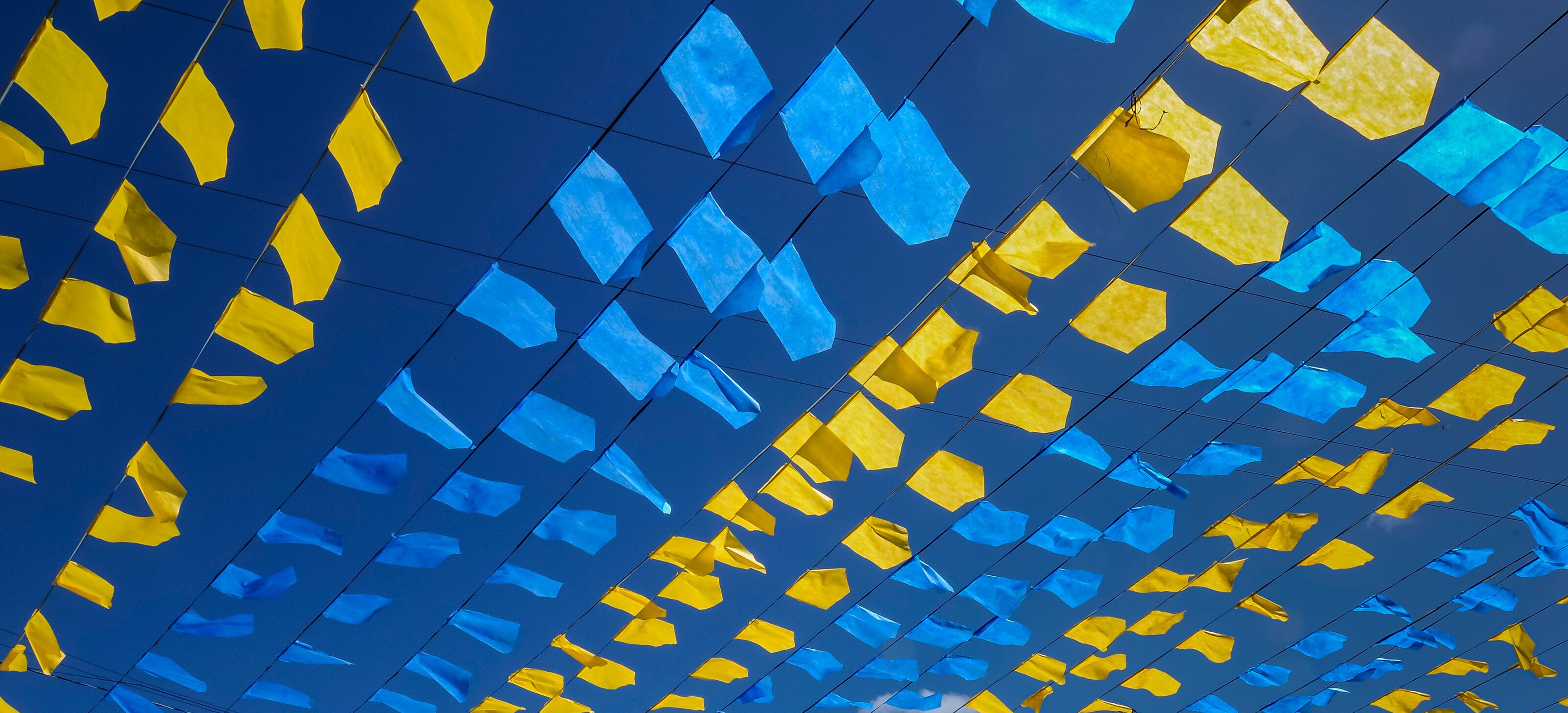Saint John  party colorful flags. Traditional festivities that take place in the month of June in the Northeast Region of Brazil.
