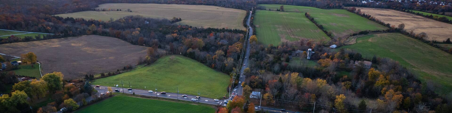 Aerial Drone of SOmerset Sunset New Jersey