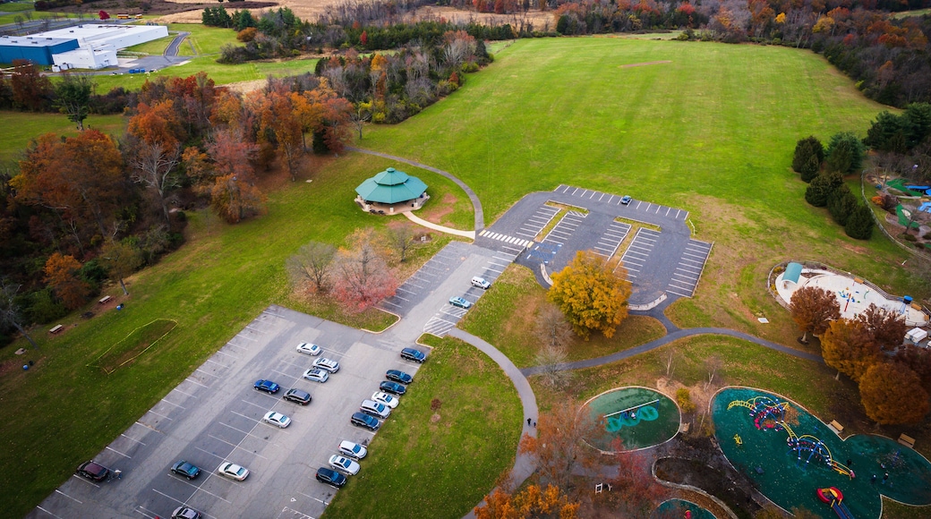 Aerial Drone of Somerset County Park in the Autumn Foliage