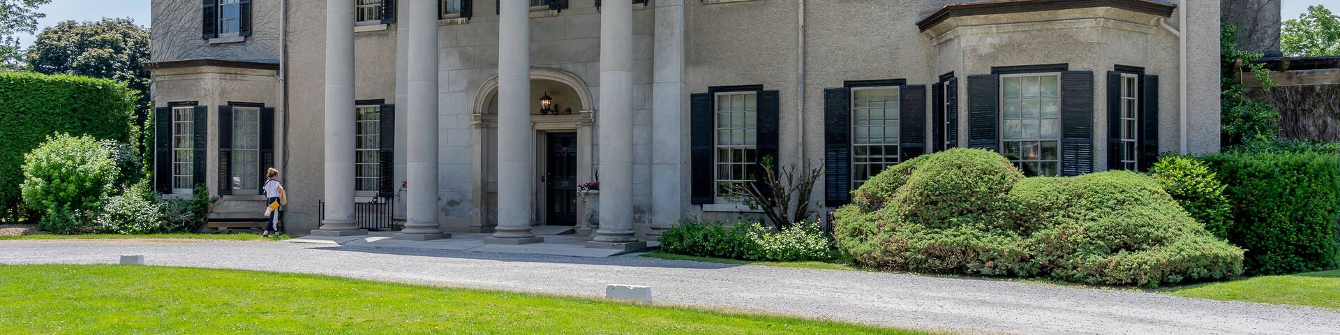 Oshawa, Ontario, Canada - July 1, 2019: Parkwood Estate building in Oshawa, Ontario, Canada. Parkwood Estate was the residence of Samuel McLaughlin, now is a a National Historic Site.
