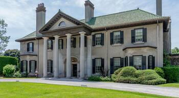 Oshawa, Ontario, Canada - July 1, 2019: Parkwood Estate building in Oshawa, Ontario, Canada. Parkwood Estate was the residence of Samuel McLaughlin, now is a a National Historic Site.