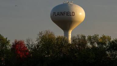 Plainfield Water Tower at Sunset
