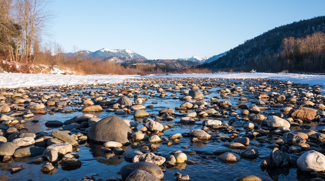 winter view of Vedder River near Chilliwack, BC
