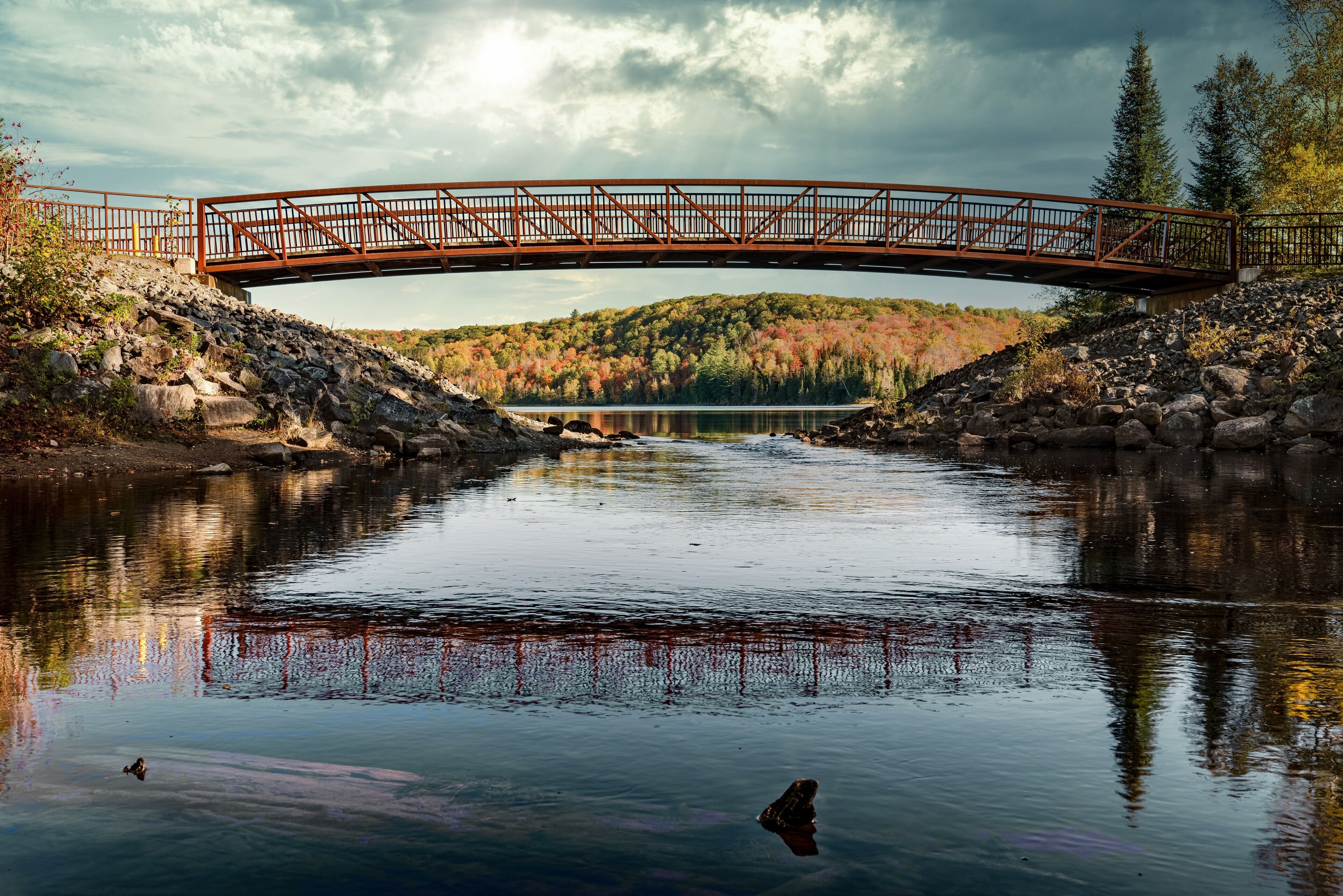 An autumn day in Huntsville at Arrowhead Provincial Park, Ontario, Canada