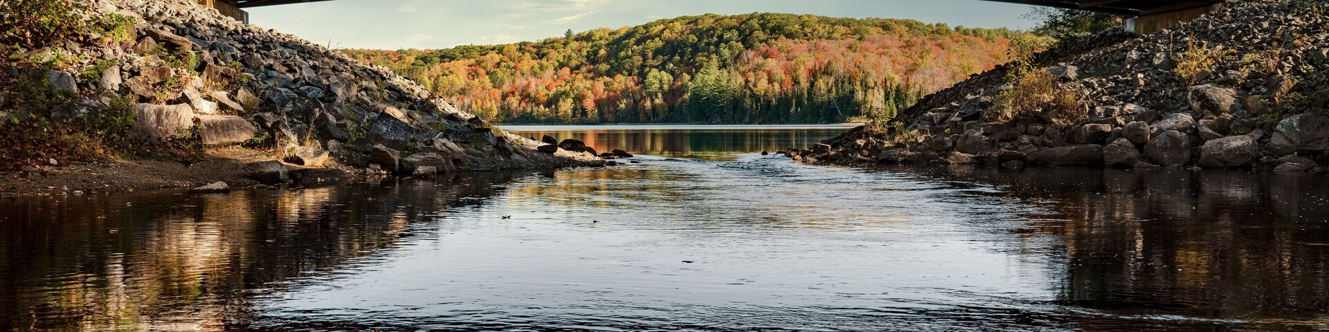 An autumn day in Huntsville at Arrowhead Provincial Park, Ontario, Canada