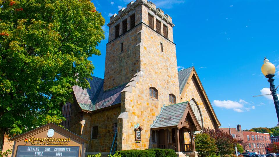 Laconia Congregational Church at 18 Veterans Square in city of Laconia, New Hampshire NH, USA.
