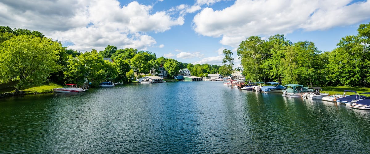 The Winnipesaukee River, in Lakeport, Laconia, New Hampshire.