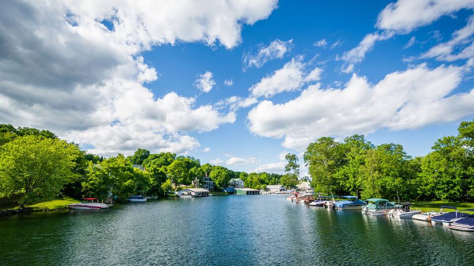 The Winnipesaukee River, in Lakeport, Laconia, New Hampshire.