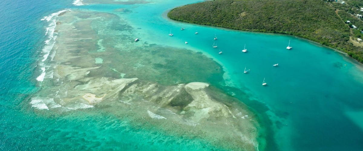 Aerial view of Culebra island, Puerto Rico