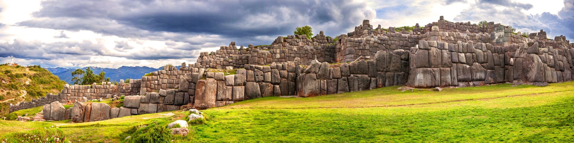 Walls of Sacsayhuaman Fortress, in Cusco, Peru