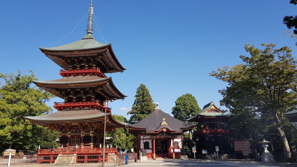 Beautiful Pagoda, Naritasan Shinshoji Temple, this three-story and 25 meters high was built in 1712 in Narita, Japan.