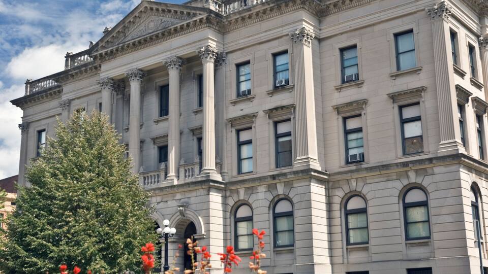 Administration building in Bloomington, Normal - Illinois.