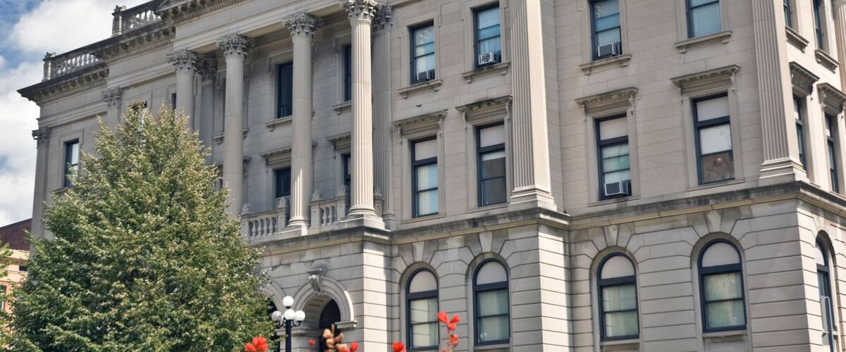 Administration building in Bloomington, Normal - Illinois.