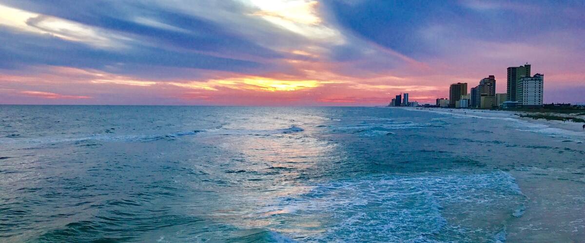 Fall sunset at Gulf State Park Fishing and Education Pier