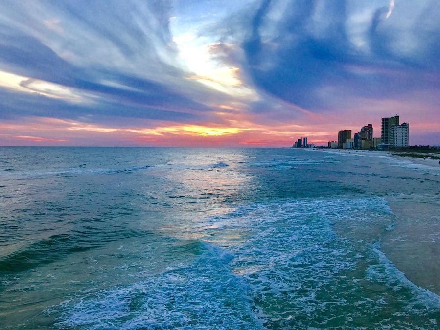 Fall sunset at Gulf State Park Fishing and Education Pier