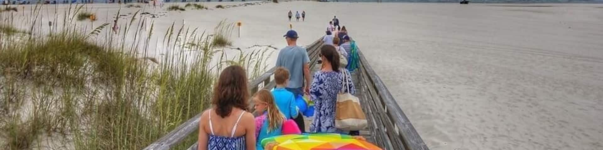 Although the resort technically isnât beach side, you merely have to take a short walk through the property before you reach this beautiful boardwalk where youâll find calmer waters.