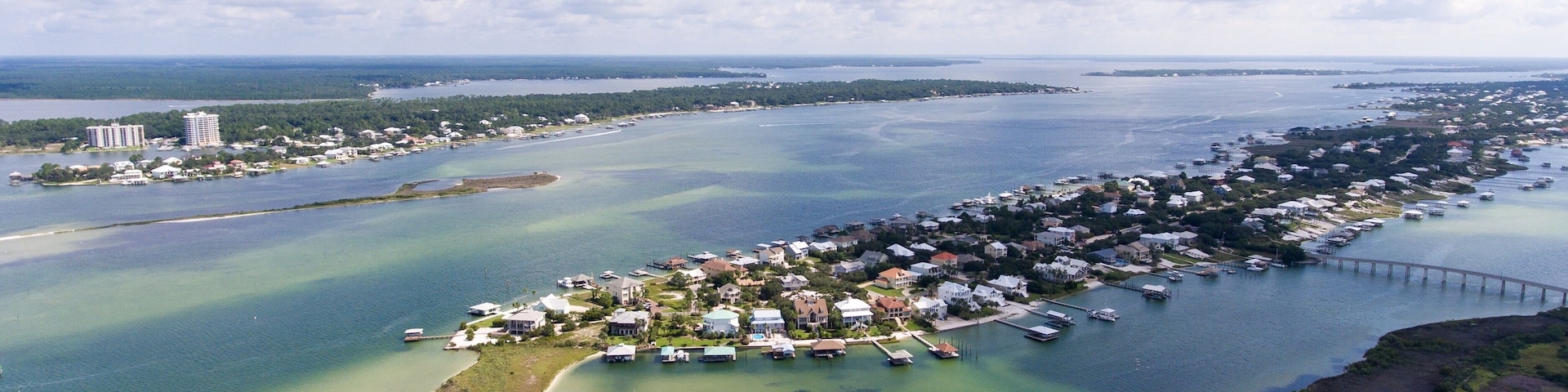 Aerial view of Orange Beach, Alabama & Ono Island