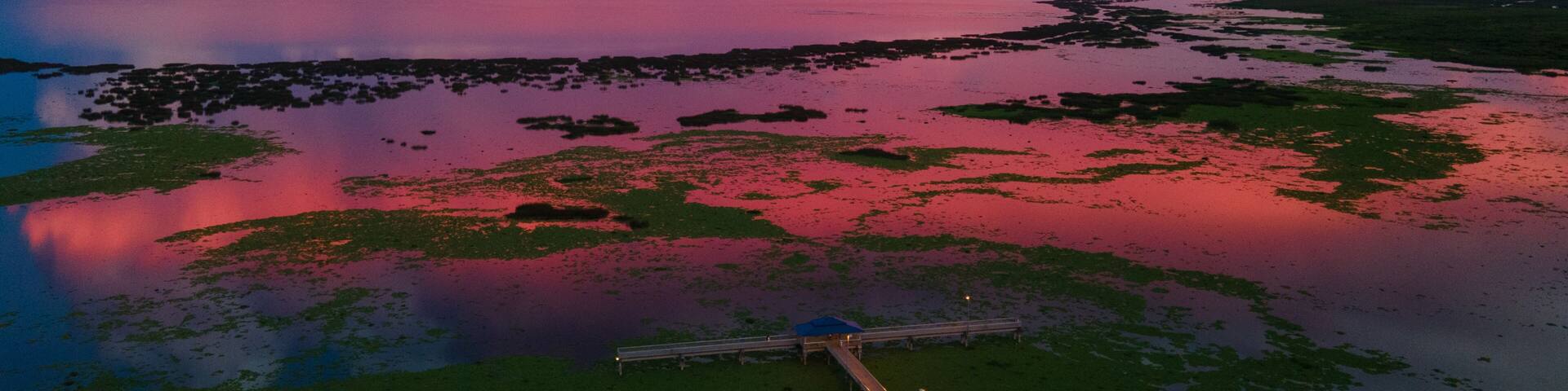 Lake Okeechobee Sunset with a pier