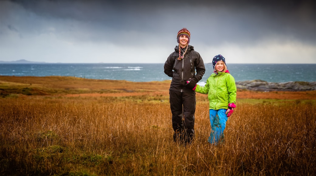 Mother and Daughter Outdoor Portrait in Stormy Weather