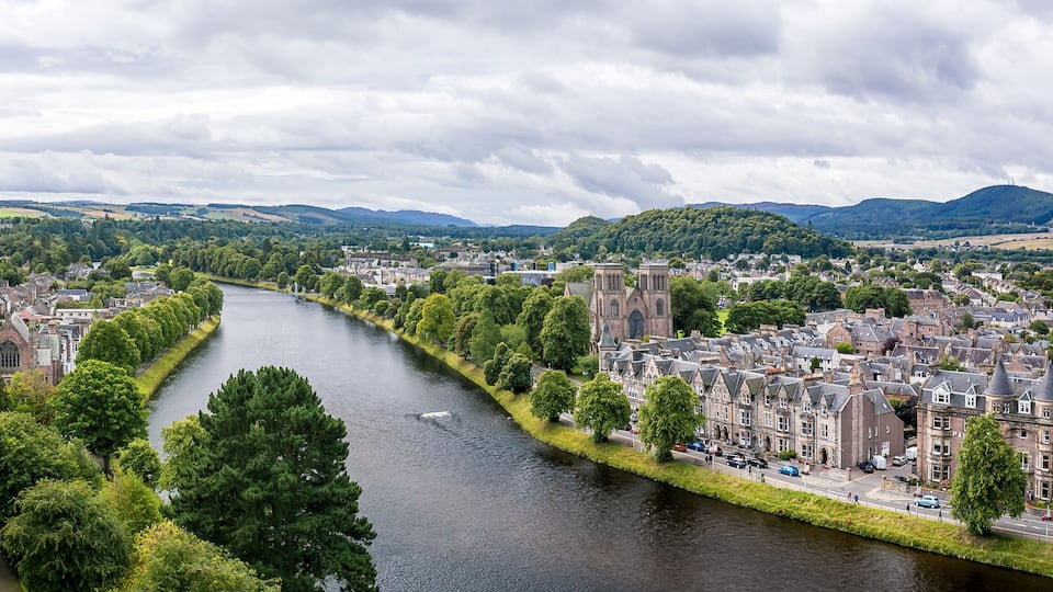 Inverness at cloudy weather in summer, Scotland