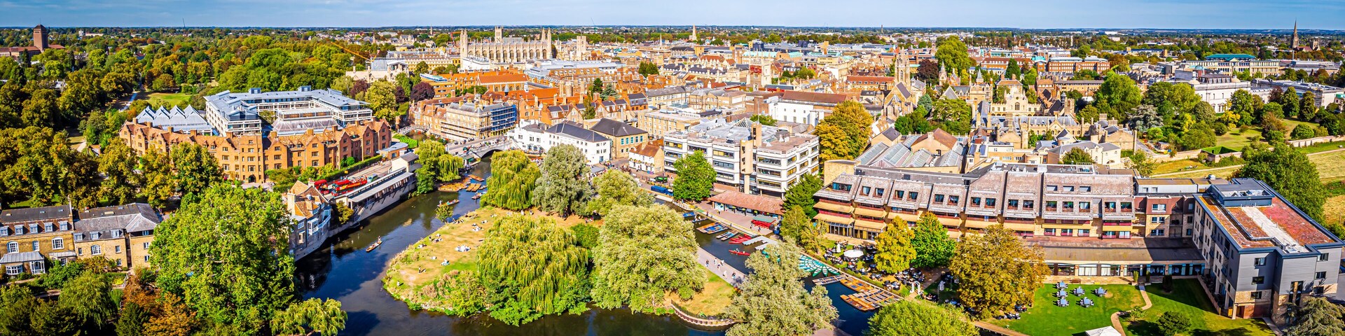 Aerial view of Cambridge, United Kingdom