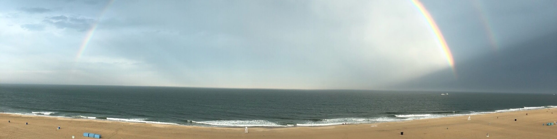 Double rainbow over Ocean City. Even dreary days are beautiful.