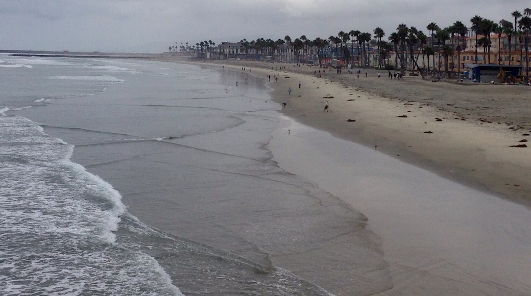 View of the beach from the pier.