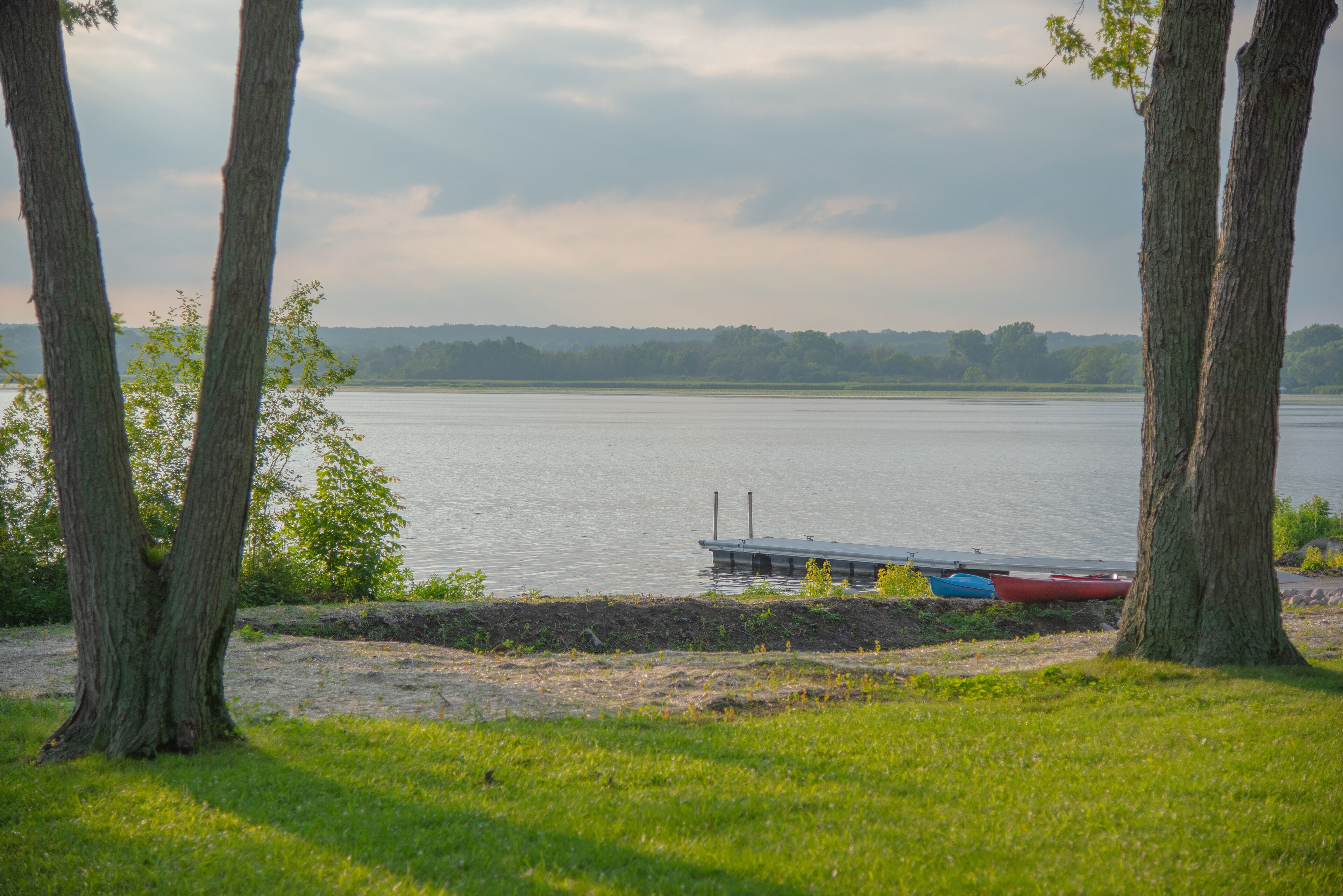 Pier into Phantom Lake at Phantom Glen Park, Mukwonago, Wisconsin, USA