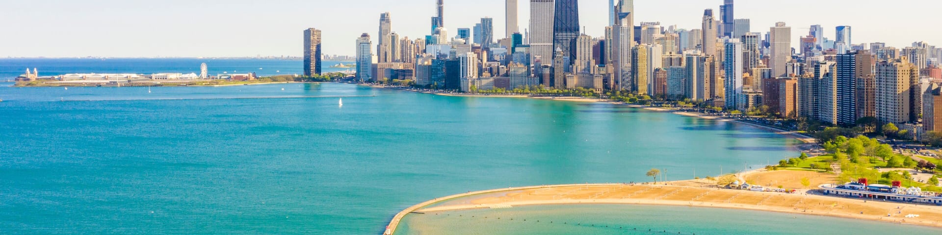 Chicago North Avenue Beach Drone Shot