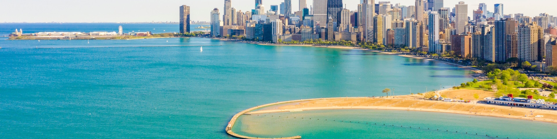 Chicago North Avenue Beach Drone Shot