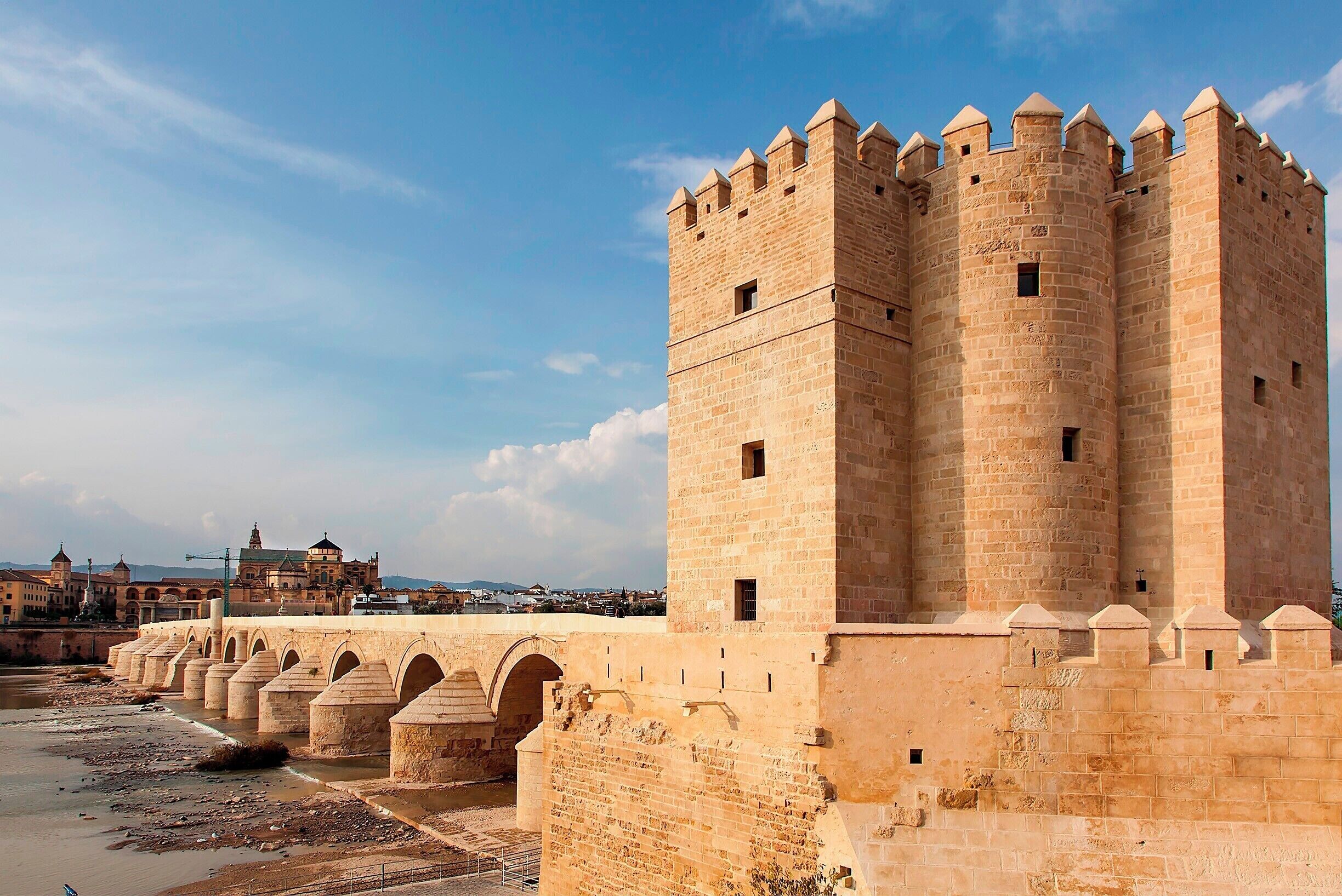 2,100 year old bridge, now a pedestrian walkway.  The bridge was heavily reconstructed in the 10th century by the Moors, and their handiwork is largely what we see today.  Standing guard over the bridge is the 12th Calahorra Tower.