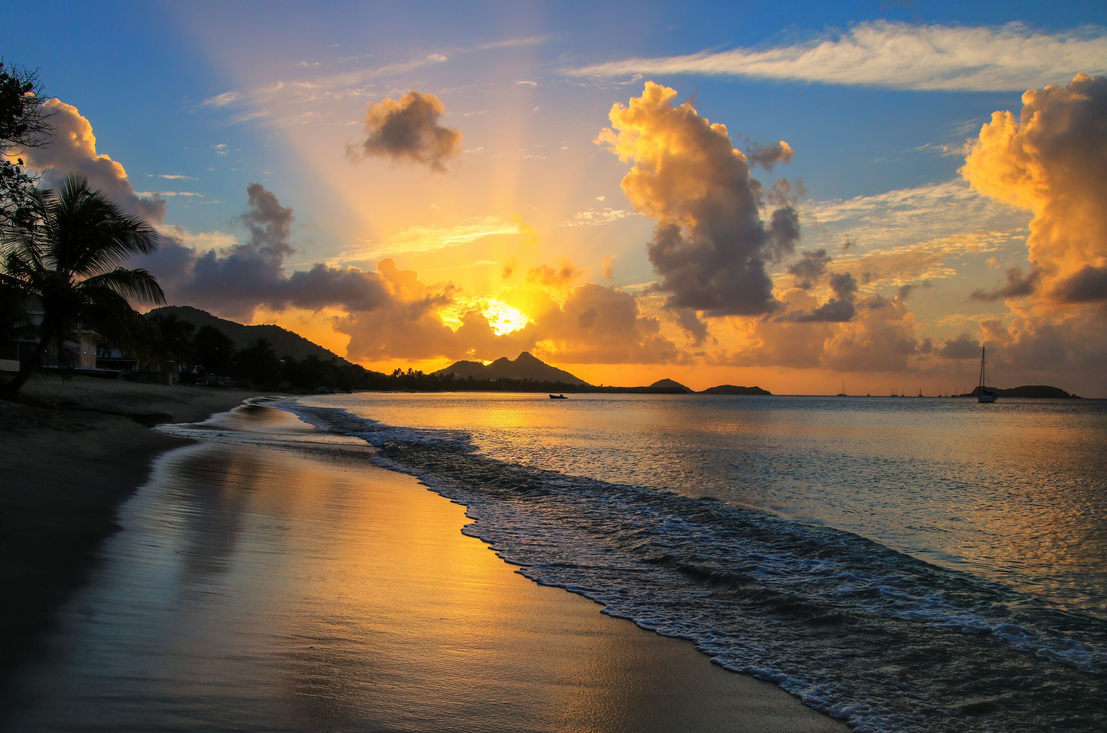 Sunset over Hillsborough Bay, Carriacou Island, Grenada