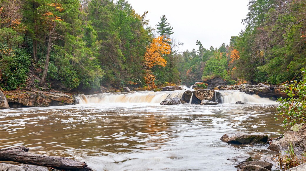 Lower Swallow Falls in autumn.Swallow Falls State Park.Oakland.Maryland