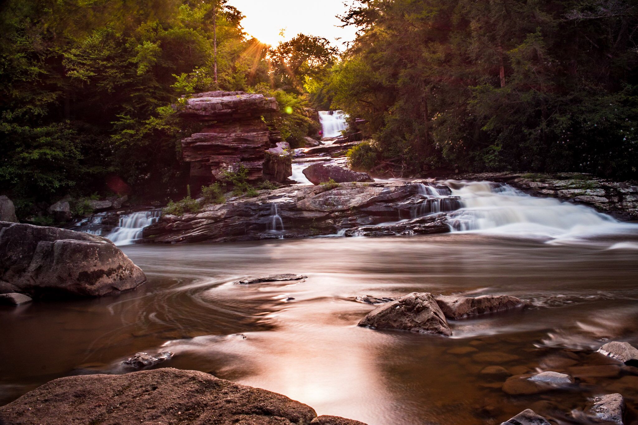 Sunset on Swallow Falls #AquaTrove