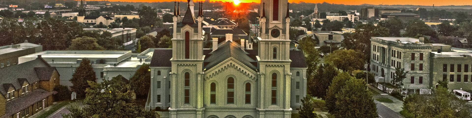 First Presbyterian Church at sunrise in Columbus, Georgia