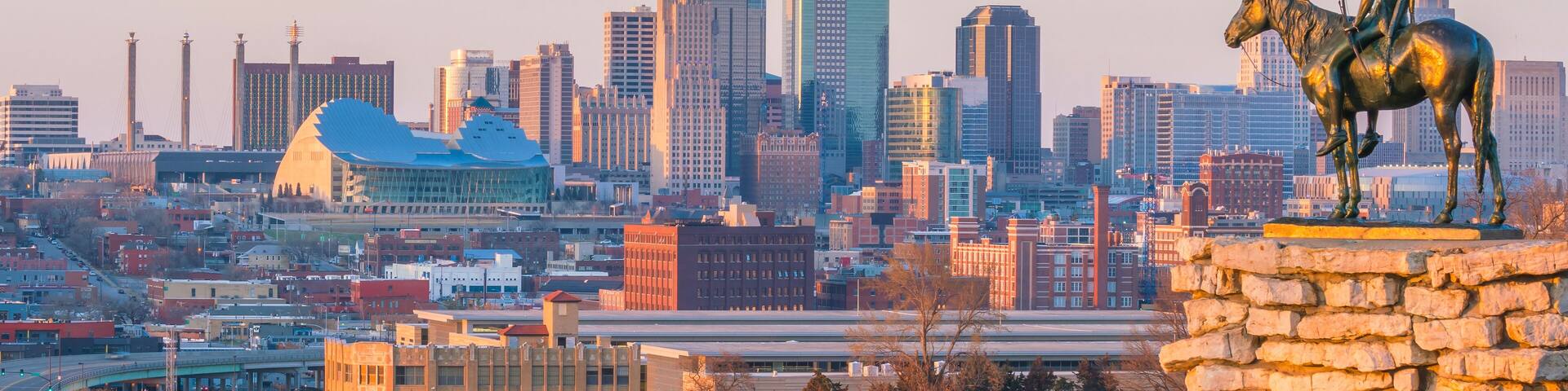The Scout overlooking downtown Kansas City