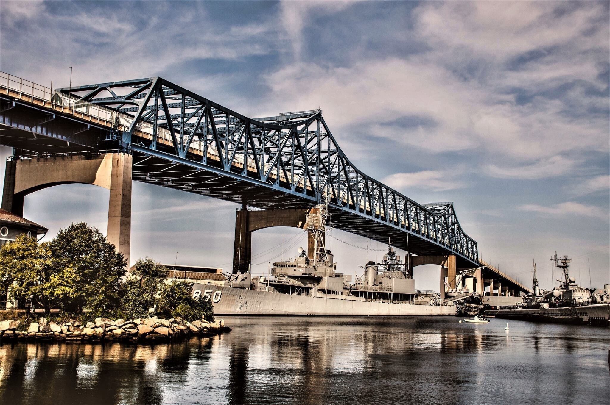 Charles M. Braga Jr. Memorial Bridge...great place to visit.... It is located at the heart of the waterfront at the confluence of the Taunton River and Mount Hope Bay and lies partially beneath the Braga Bridge and adjacent to Fall River Heritage State Park.