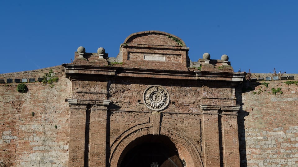 Detail of Camollia Door. Siena. Italy