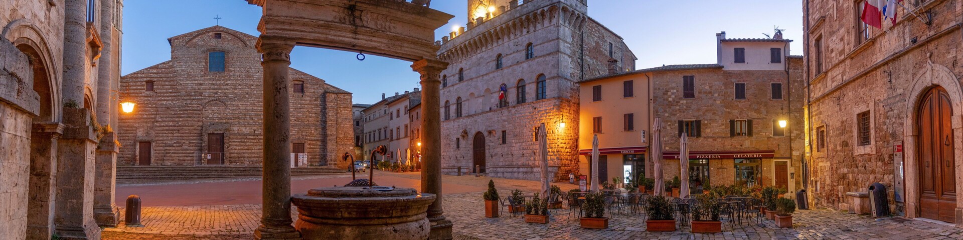 The Main Square view in Montepulciano Town of Italy