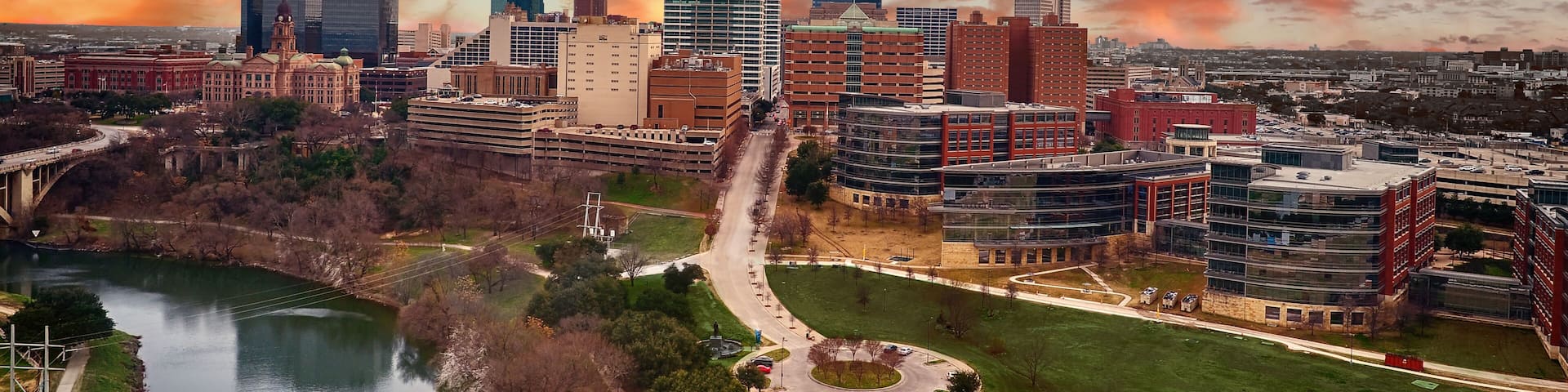 Aerial Downtown Fort Worth, Texas