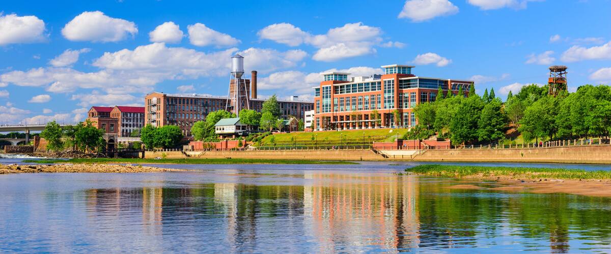 Columbus, Georgia, USA downtown skyline., Shutterstock ID 417078832, Purchase Order: SP-1891 Wave 0, Client/Licensee: Hotels.com