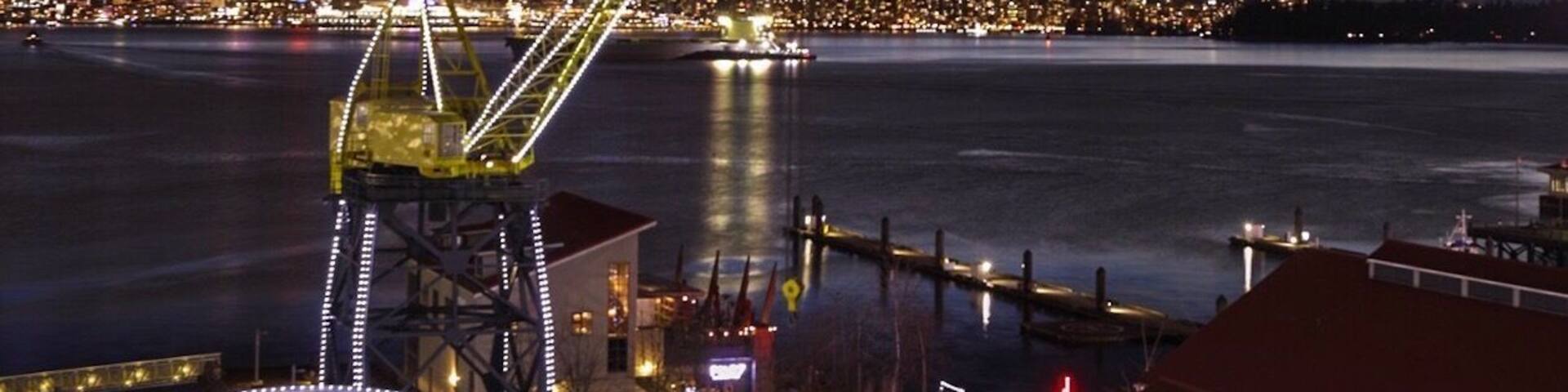 The Lonsdale Quay in North Vancouver is a wonderful destination on its own. The surrounding area is loaded with restaurants and offers a terrific vista of Vancouver across Burrard Inlet. The Sea Bus is part of the area’s public transportation system that takes foot passengers back and forth across the inlet