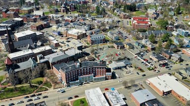 Aerial of Northampton, Massachusetts, United States on a fine day