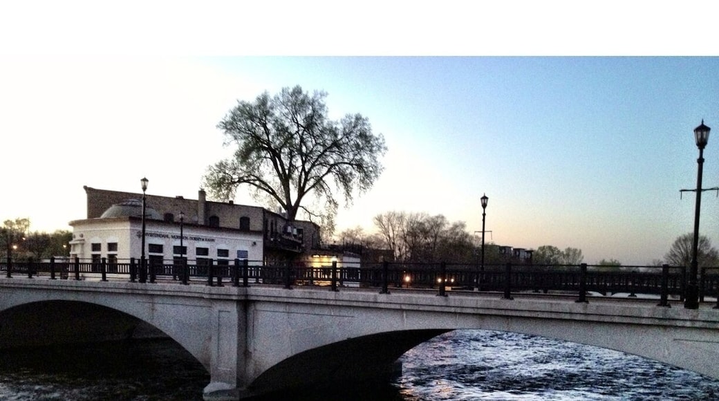 Beautiful walking paths full of bars, restaurants, and coffee joints that follow the Cannon River in this college town.
