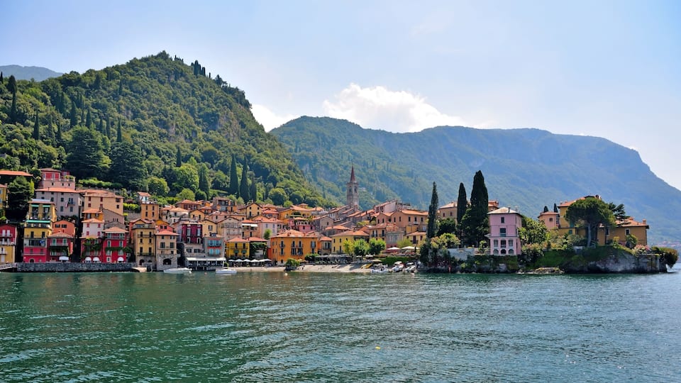 the historic center of Varenna on Lake Como Italy