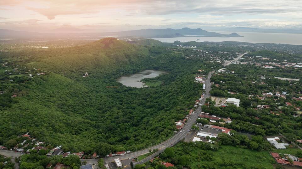 Empty traffic road in Managua