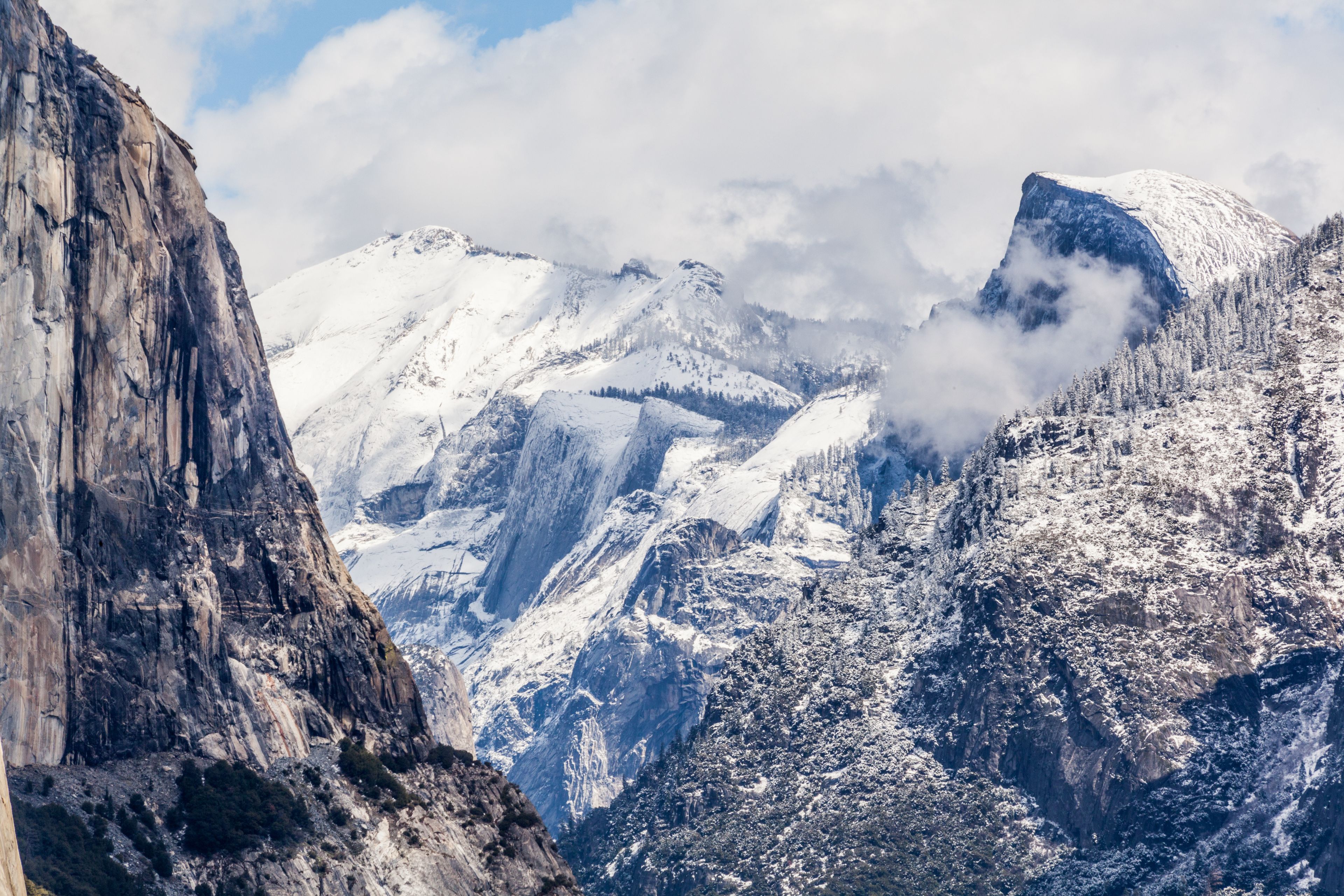 Snow over Yosemite - Half Dome
