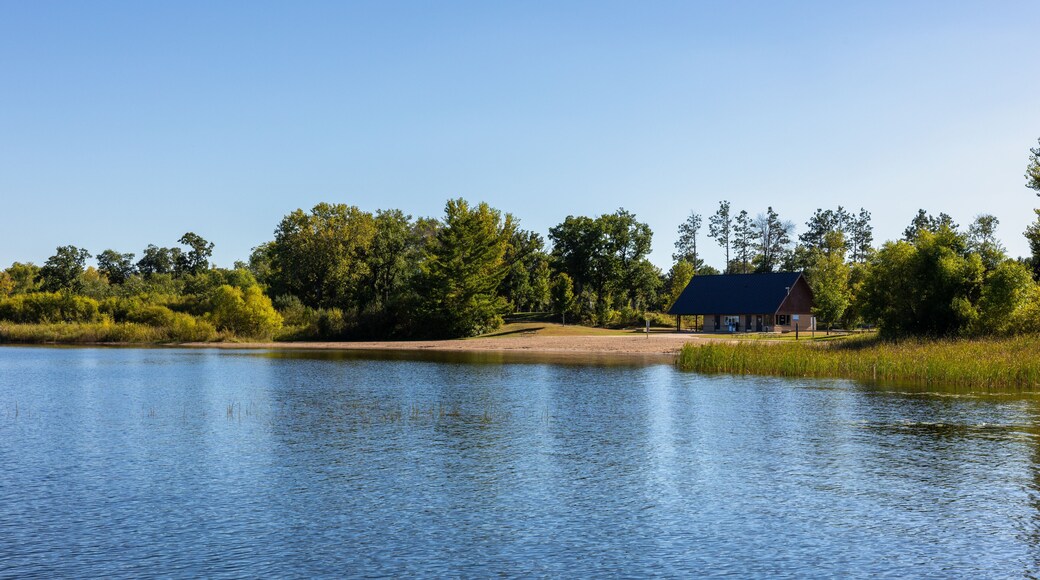 Public beach area on Big Marine Lake at Big Marine Park Reserve near Marine On St Croix Minnesota is a Washington County Park for recreation